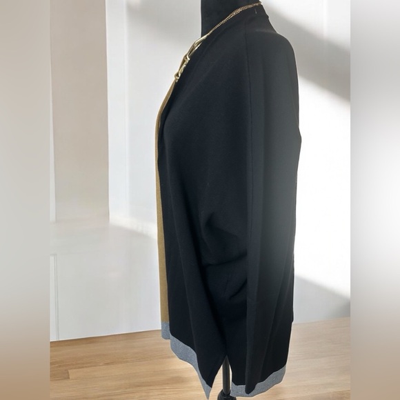 Brand: Chico’s , size: S/M open sweater, has 3 colors, coffee, black, lead. - Picture 5 of 10